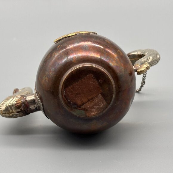 Vintage Tibetan Copper And Brass Teapot With Dragon Motif And Ornate Sculpted - Picture 6 of 8